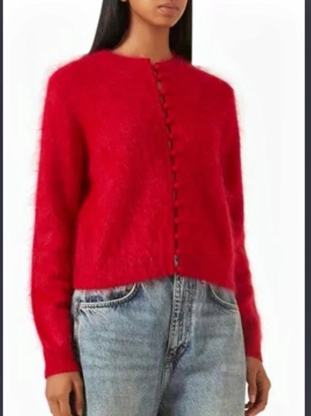 rag & bone Jada Brushed Cashmere Cardigan Red